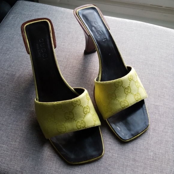 lime green gucci slides